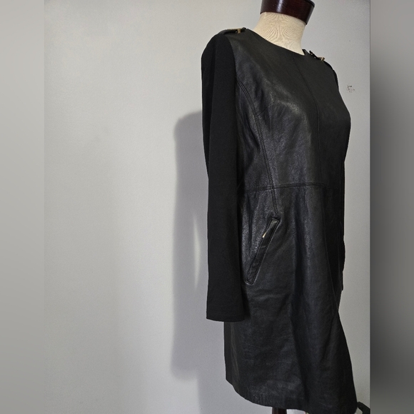 Michael Kors Lambs Leather Black Dress. Size 8 - Picture 6 of 16